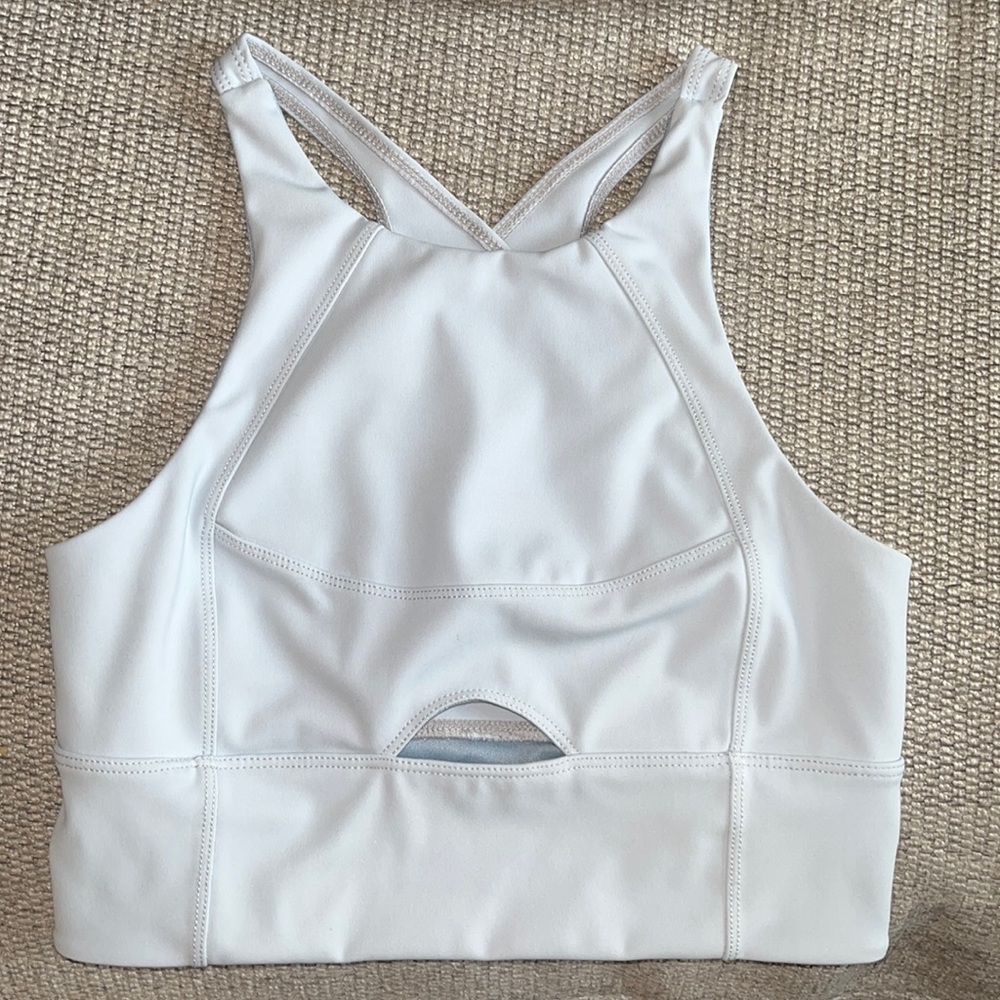 Free people movement sports bra with cutout, blue, xs, racerback